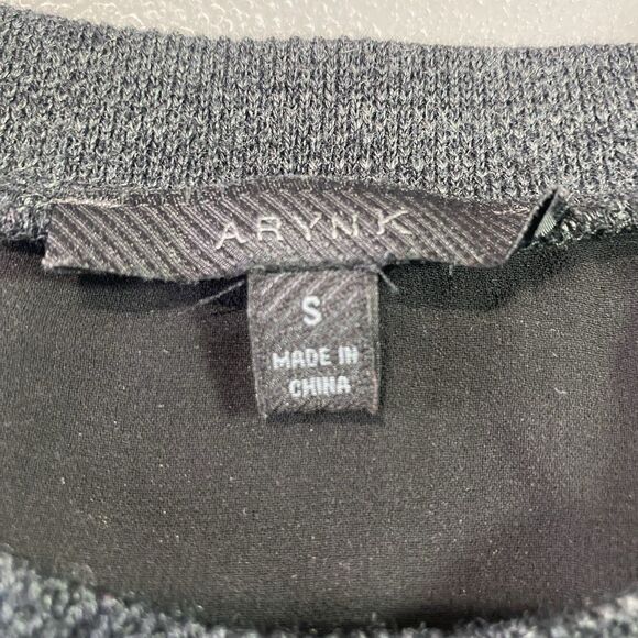 ARYN K Anthropologie Blouse Tunic Sheer Long Sleeve High Low Hem Womens S Black - Picture 4 of 10